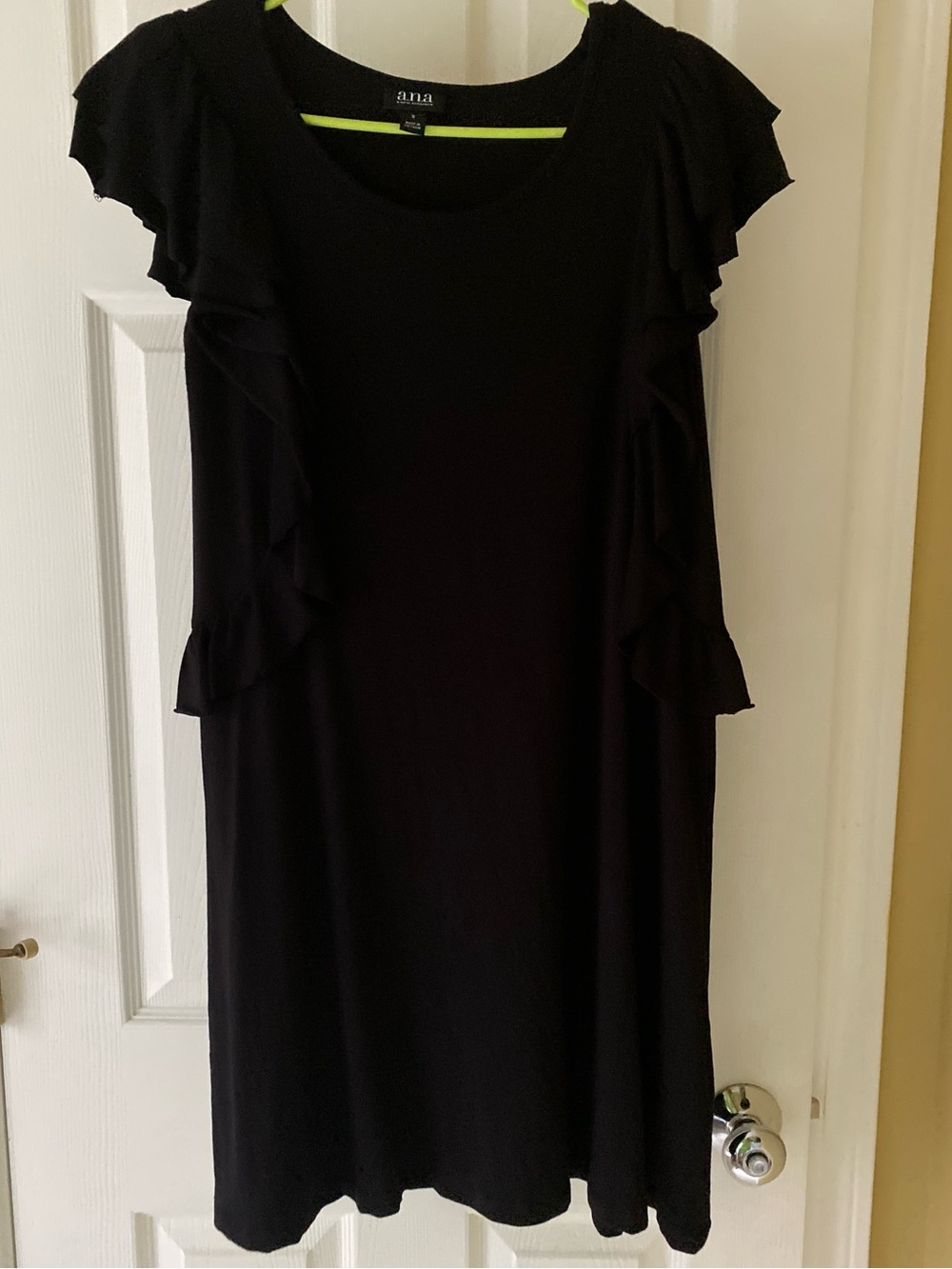 a.n.a Black Ruffle Sleeve Midi Dress (Size S)